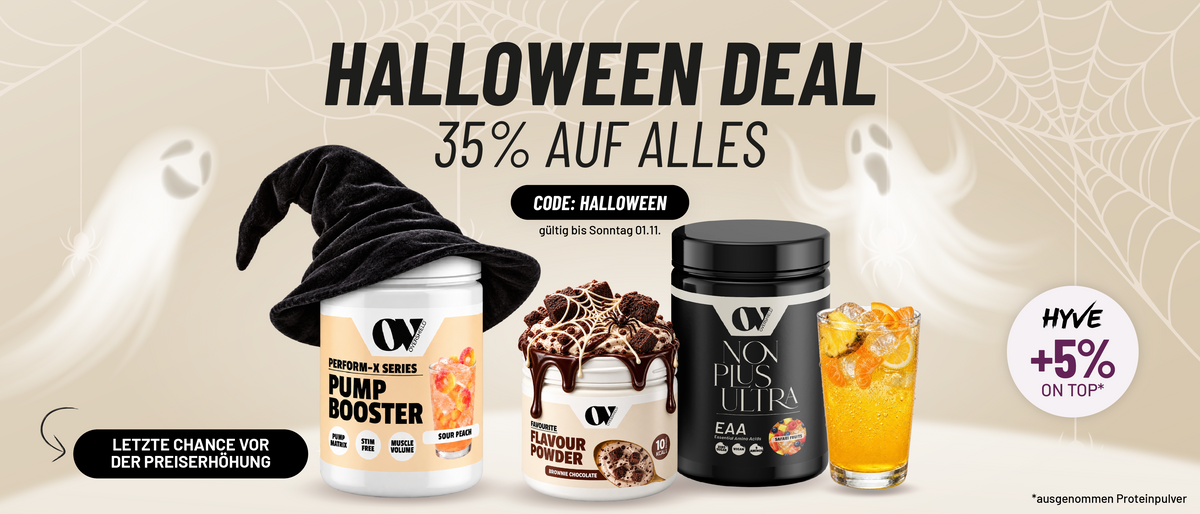 Proteinpulver Dosen , Splash mit Haselnüssen